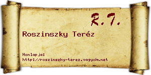 Roszinszky Teréz névjegykártya